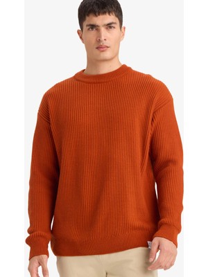 DeFacto Oversize Geniş Kalıp Bisiklet Yaka Triko Kazak B9718AX25WN