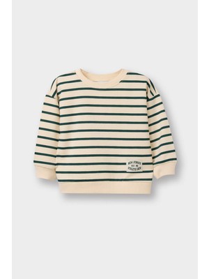 DeFacto Bisiklet Yaka Çizgili Sweatshirt Erkek Bebek E0280A526SP