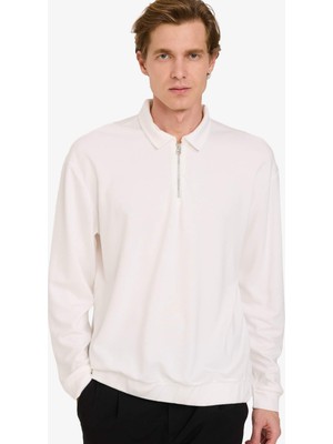 DeFacto Regular Fit Polo Yaka Yarım Fermuarlı Sweatshirt G7492AX25AU