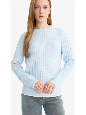 DeFacto Regular Fit Bisiklet Yaka Kazak E9146AX25WN