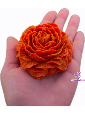 Morlalem 3 Boyutlu 8cm Gül Şakayık Çiçek Silikon Kalıp K-1218