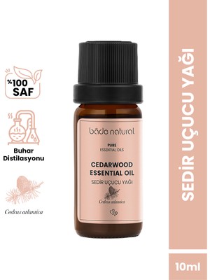 Bade Natural %100 Saf Sedir Ağacı Uçucu Yağı 10 ml Sıkılaştırıcı Etki ile Akne Karşıtı Kullanım