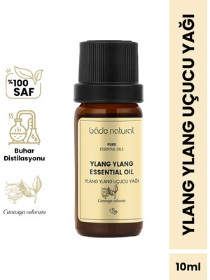 Bade Natural %100 Saf Ylang Ylang Uçucu Yağı 10 ml Canlandırıcı Etki ile Vücut Bakım Ürünü