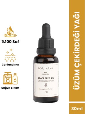 Bade Natural %100 Saf Üzüm Çekirdeği Yağı 30 ml Canlandırıcı Etki ile Cilt Bakımı İçin