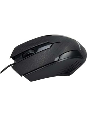 Olinea Siyah Mat Desenli USB Kablolu 3D Optik Mouse