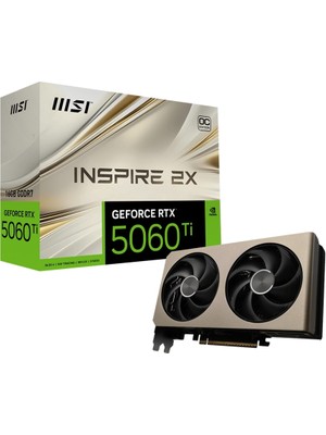 MSI Msı Geforce Rtx 5060TI 16GB Inspıre 2x Oc 16GB Gddr7 128BIT DX12 Gaming (Oyuncu) Ekran Kartı