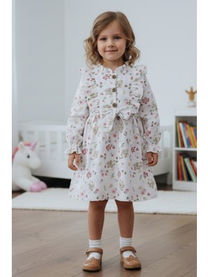 Kız Çocuk Uzun Kollu Baskılı Pamuklu Müslin Kumaş Mevsimlik Elbise
sarı çiçekli