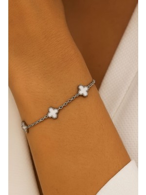 GEEN Mini Yonca Figürlü Paslanmaz Çelik Bileklik