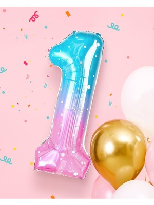 40 Inç Dev Gökkuşağı Yıldızlı Gökyüzü Numarası Deniz Kızı Tema Doğum Günü Partisi Süsü