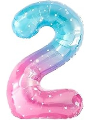 Bkmc Party 40 Inç Dev Gökkuşağı Yıldızlı Gökyüzü Numarası Deniz Kızı Tema Doğum Günü Partisi Süsü