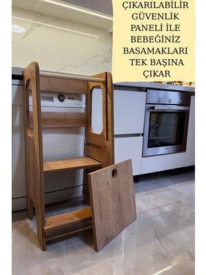 Alisyum Çift Taraflı Güvenlik Panelli Öğrenme Kulesi Bebek Öğrenme Kulesi Bebek Merdiveni