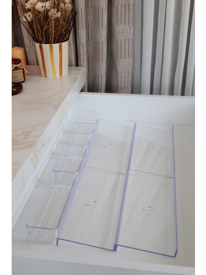 Color House 4 Adet Stant ve 5 Adet Organizer Makyaj Takı Kozmetik Çekmece İçi Düzenleyici Set