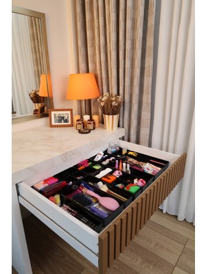 Color House Parlak Siyah ( Piano Black ) 25 Parça Makyaj Takı Toka Organizer Sert Plastik Düzenleyici