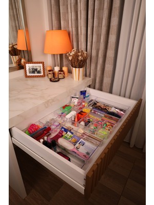 Color House 25'li Set Şeffaf Çekmece İçi Düzenleyici Modüler Makyaj Takı Organizer ( Sert Plastik )