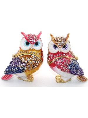 urfakent bilişim ve medya danışmanlık Swarovski Taşlı 2'li Baykuş Seti