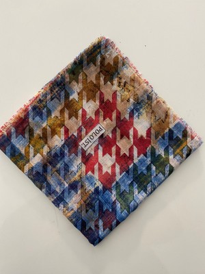 Renkli Kazayağı Desen Tülbent Yazma