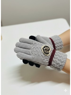 Miniko Kids Kitti 25240-03 Kız Çocuk Örme Triko Eldiven 9-12 Yaş