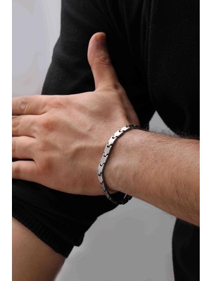 Ayno Geometrik Tasarım Çelik Erkek Bileklik