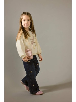 DeFacto Kız Bebek Culotte Çiçek Desenli Jean Pantolon G6852A525WN
