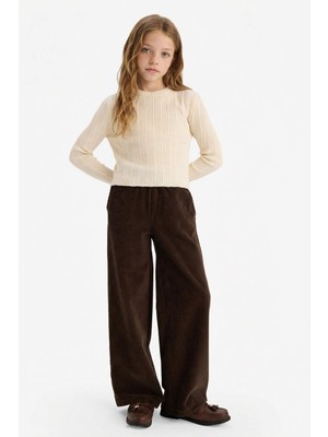 DeFacto Wide Leg Fitilli Kadife Pantolon Kız Çocuk E8295A825WN
