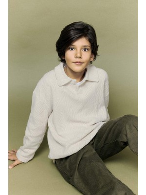 DeFacto Erkek Çocuk Polo Yaka Uzun Kollu Tişört G2967A825WN