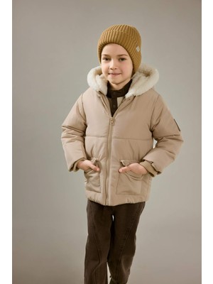 DeFacto Su Geçirmez Kapüşonlu Pelüş Astar Fermuarlı Mont Erkek Bebek A2843A525WN