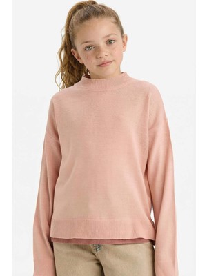 DeFacto Kız Çocuk Bisiklet Yaka Triko Kazak G5449A825WN