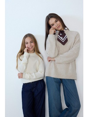 DeFacto Fitted Bisiklet Yaka Triko Kazak Kız Çocuk E9849A825AU