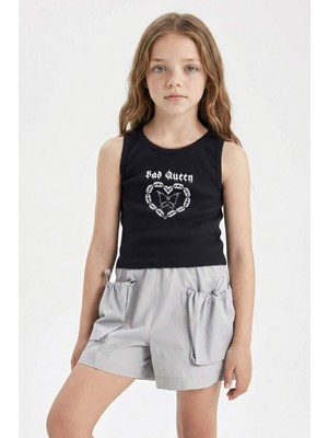 DeFacto Kız Çocuk Bisiklet Yaka Baskılı Atlet C4943A824SM