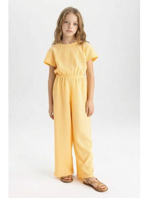 DeFacto Kız Çocuk Bürümcük Kısa Kollu Tulum C2993A824SM