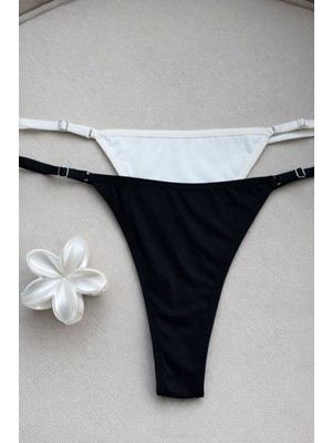 Hediyeli Kadın 2'li Tanga Külot Iç Çamaşır Iç Giyim Bel Kısmı Ayarlanabilir