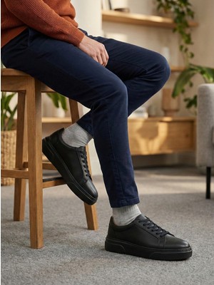 Erkek Hakiki Deri Bağcıklı Günlük Ayakkabı