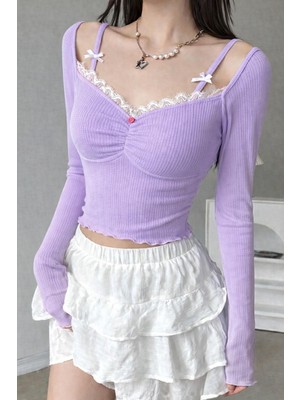 İsra Ayyıldız Moonstar Collection Pinterest Madonna Yaka Dantelli Rose Askı Detaylı Coquette Lolita Tam Boy Bluz