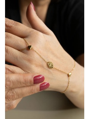 Ayno Altın Kaplama Nazar Boncuklu Çelik Kadın Şahmeran