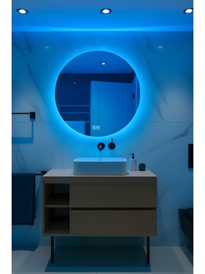 Digital Hayat Buğu Çözücü Dokunmatik Işıklı Yuvarlak Banyo Aynası (60-80CM)