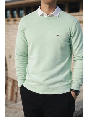 Comstar Erkek Kışlık Bisiklet Yaka Dar Mint Basic Kazak