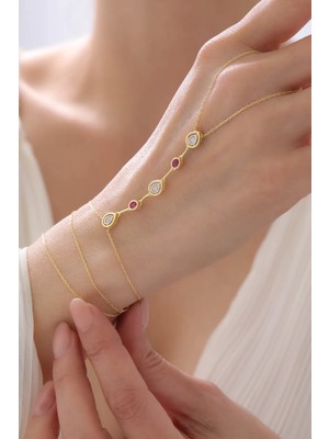 Ayno Zarif Taş Detaylı Gümüş Altın Kaplama Şahmeran