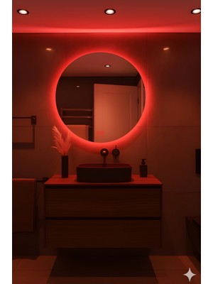 Digital Hayat Buğu Çözücü Dokunmatik Işıklı Yuvarlak Banyo Aynası (60-80CM)