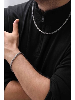 Ayno Kolye & Bileklik Çelik Erkek Takım