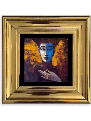 Iki Ruh Hali Kadın Çerçeveli Taş Tablo 20 cm