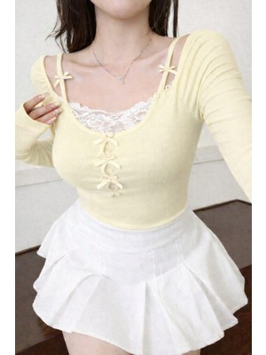 İsra Ayyıldız Moonstar Collection Lolita Pinterest Soft Mini Kurdeleli Madonna Yaka Tam Boy Bluz