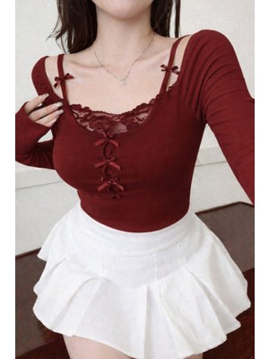 İsra Ayyıldız Moonstar Collection Lolita Pinterest Soft Mini Kurdeleli Madonna Yaka Tam Boy Bluz