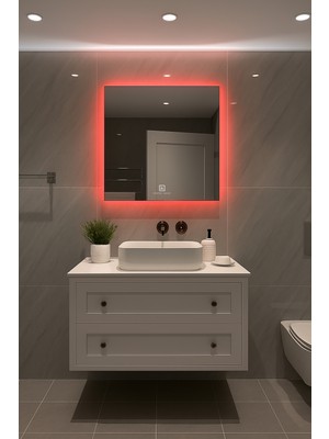 Digital Hayat Dokunmatik & Dimli Butonlu Kare Işıklı Ayna (60-80CM)