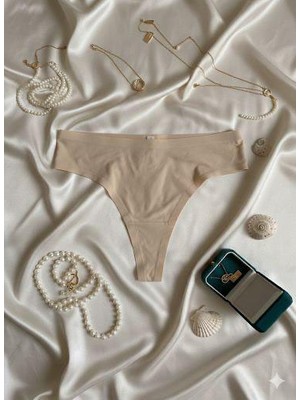 F.K. Pamuklu Krem Tanga Külot Lazer Kesim