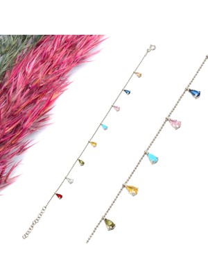 Canka Doğaltaş Sallantılı Gümüş Bileklik