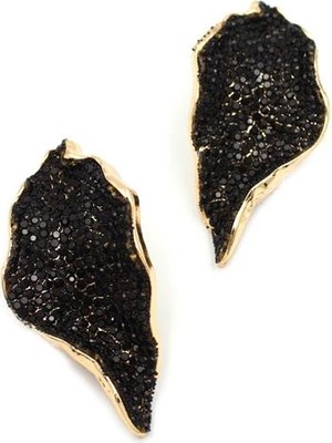 Royaleks Taşlı Küpe - Siyah