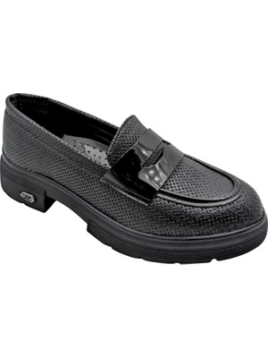 Çiğdem Kundura Lgoth | Kadın Topuklu Loafer Ayakkabı - Siyah - 36