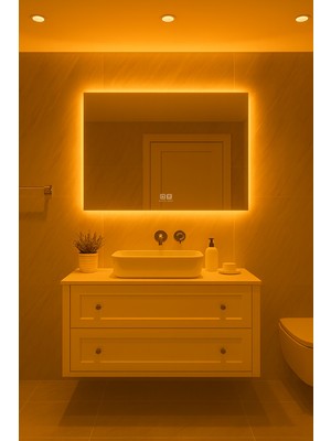 Digital Hayat Buğu Önleyici, Dokunmatik, Işıklı, Dikdörtgen Banyo Aynası 30X50 - 50X70 - 60X80