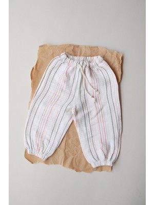 Oh la la Koala For Little Ones Turuncu-Yeşil Çizgili Pantolon