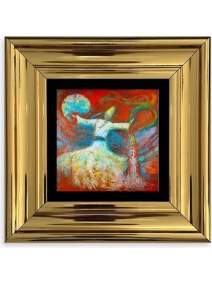 Semazen Çerçeveli Taş Tablo 20 cm